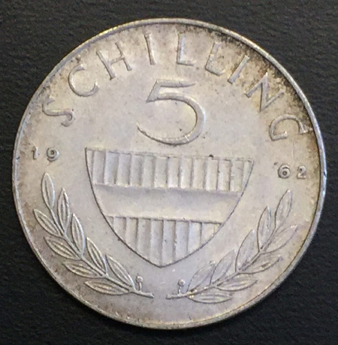 Ost046 Moneda Austria 5 Schilling 1962 Vf-xf Plata Ayff