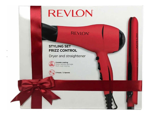 Kit  Secador Revlon Red  + Plancha Profesional Control Frizz