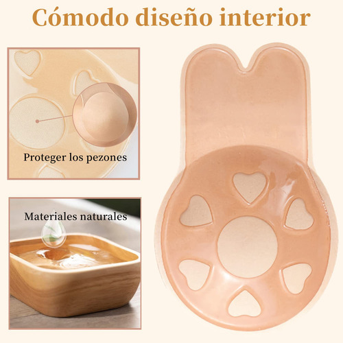 Sujetador Adhesivo Push Up 2 Pares, Cubre Pezones Invisible