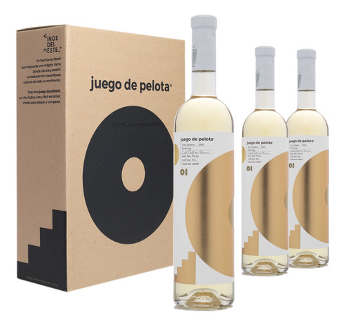 3 Botellas De Vino Blanco Juego De Pelota 01 Riesling 750ml
