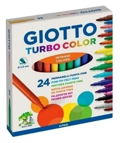 Marcadores Turbo Color  - Giotto - 24 Colores - +3 Años