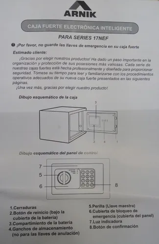 Caja fuerte arnik manual clearance
