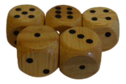 Imagen 7 de 10 de Juego Dados Generala Madera Natural 100u. Tailandia Original