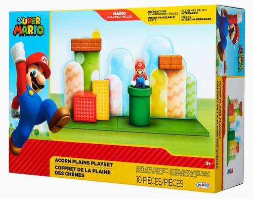 Súper Mario Acorn Plains Figura Mario Diorama Escenario 