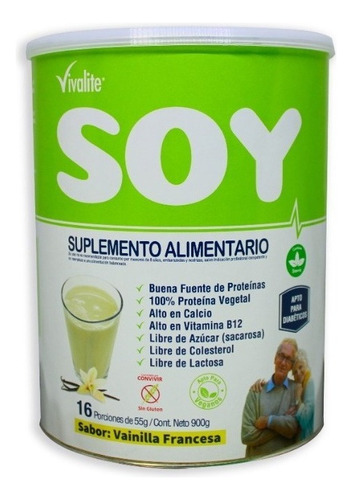 Suplemento Vivalite Soy Vainilla Francesa 900gr Apto Veganos