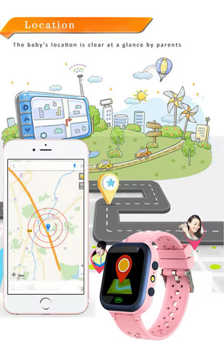 Reloj Inteligente Para Niños. Sim. Cámara. Llamadas Y Gps Multicolor Silicona Rosa Negro