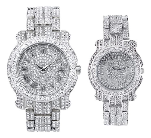 Iced Out Watches 2-pack His & Her Matching Set - Simulated