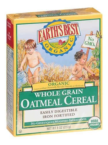 Cereal De Avena Orgánica Comida Para Bebés Earth Best 227 Gr