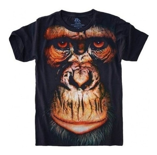 Camiseta Estilosa 3d Fullprint -  Macaco Face Monkey