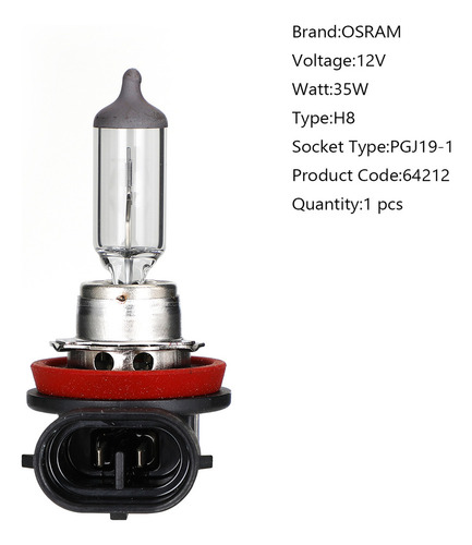 Lámpara De Coche Original H8 Osram Pgj19-1 12v35w 64241