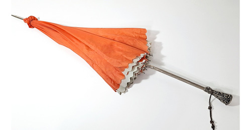 Paraguas De Mujer Antiguo Mango De Metal Intacto