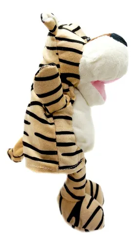Titere Mano Peluche Tigre Patas Largas Selva Felino Juguetes