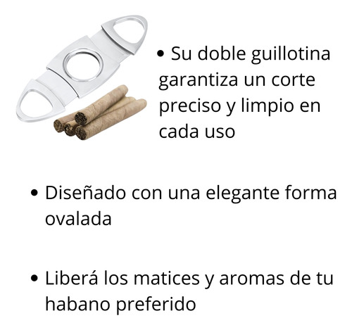 Corta Puros Habano Cigarros - Doble Hoja Metálica Metal