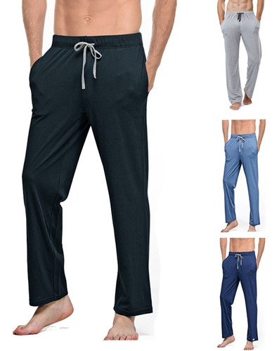 Pantalones De Pijama Cómodos Algodón Informales Para Hombre