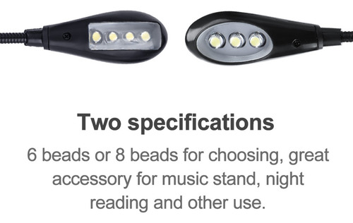Lámpara Led Doble Brazo Ajustable Para Atril O Lectura