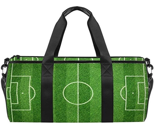 Football Soccer Field Green Duffel Bag For Women Men Sports.