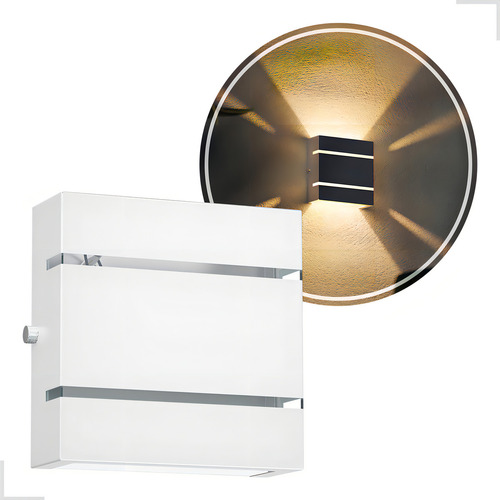 Arandela Luminária Slim 2 Frisos Interna E Externa Led G9 Br Estrutura Branca