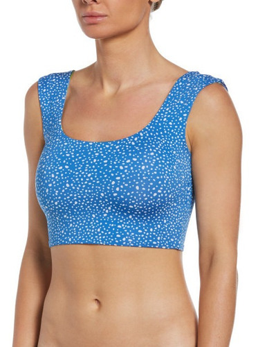 Crop Top Reversible Nike Swim Nessc318 Azulino