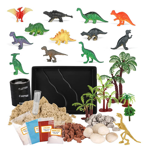 Juguetes De Hábitat De Dinosaurios Amiabling, Figuras De Din
