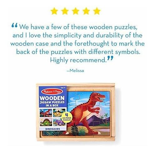 Melissa Doug Dinosaurs 4in1 Wooden Jigsaw Puzzles