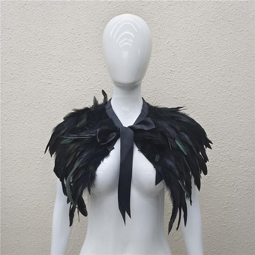 Aplicable A Chal De Plumas Cómodo Cuello De Plumas En Capas