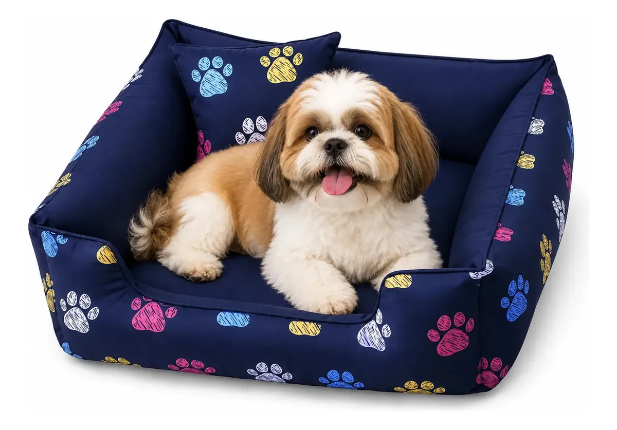 Caminha Para Cachorro Caes E Gato Para Pet Até 10 Kg Lavável Cor Azul-marinho