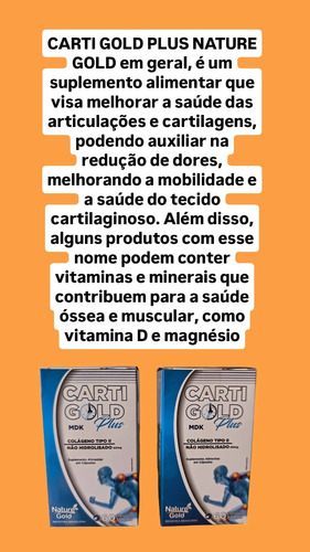 1 Nature Gold Carti Gold Plus Mdk Colágeno Tipo 2 -60caps