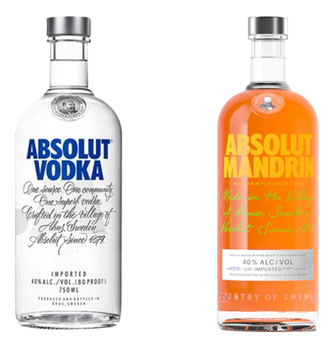 Vodka Absolut Original + Absolut Mandarin 750ml Duopack