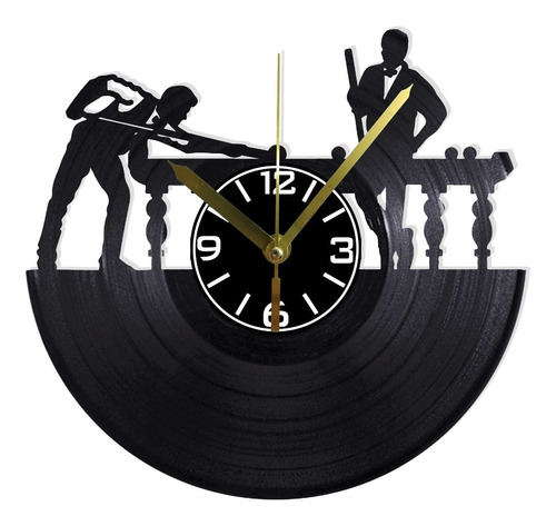 Reloj De Pared Disco Vinilo Acetato Decoración Billar Ev016