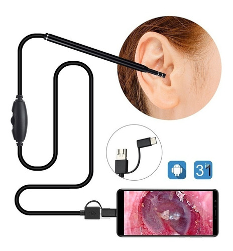 5.5mm 3 En 1 Limpiador De Oído Cámara Android Endoscopio C