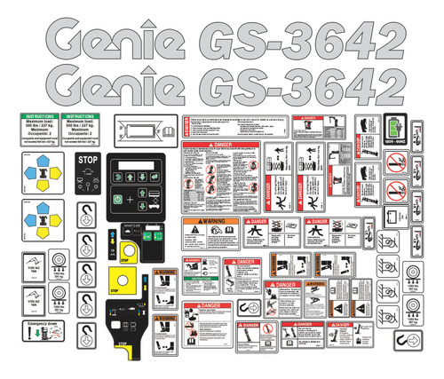 Calcomanias Plataforma Tijera Genie Gs3642