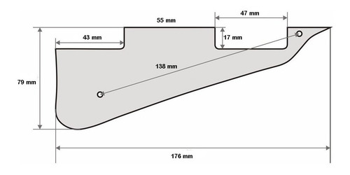 Imagen 2 de 4 de Pickguard Para Les Paul Blanco O Blanco Hueso