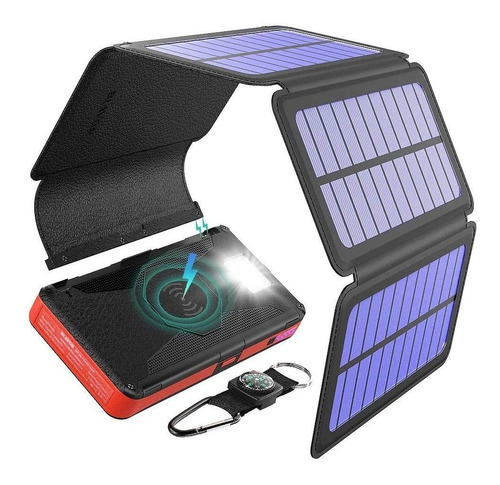 Cargador Solar Portatil Con Bateria De 20000mah Blavo (3pn3)