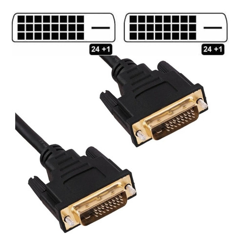 Imagen 3 de 3 de Cable Dvi 24+1 Macho A Dvi 24+1 Macho 1.5 Metros