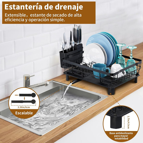 Escurridor Trastes,estante Escurridor Cocina Con Cubertero Y