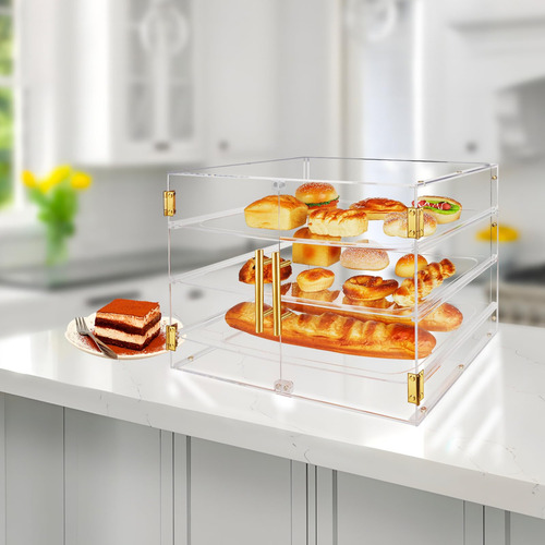 Vitrina De Pastelería Acrílica 3 Niveles Con Puerta