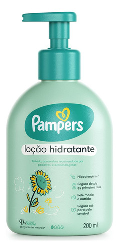 Loção Hidratante Corporal Para Bebês Pampers 200ml