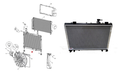 Radiador Mg3 1.5 2012-2015 Mecanico 30008336 63104mt