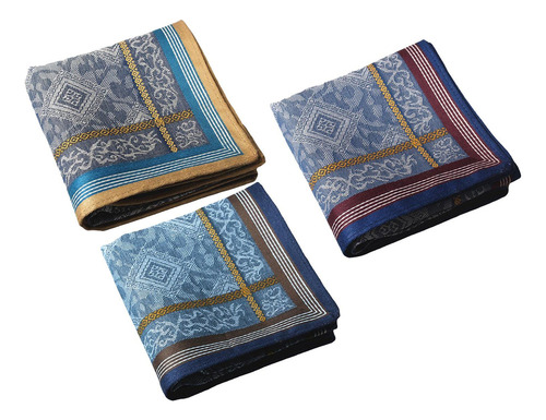 3x Pañuelos De Algodón Para Hombre Pañuelos Jacquard