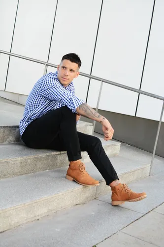 Borcegos Hombre Ca a Media Con Cordones Eco Cuero 12 sant