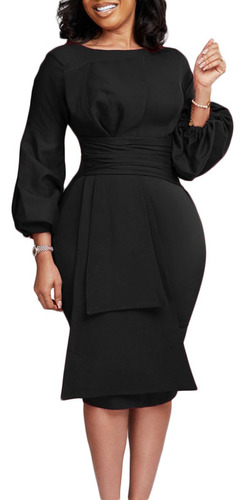 Solid Color Hip Professional Temperament Dress