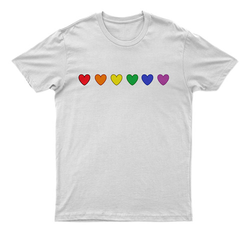 Playera Corazones Pride Lgbtq Unisex Var#33
