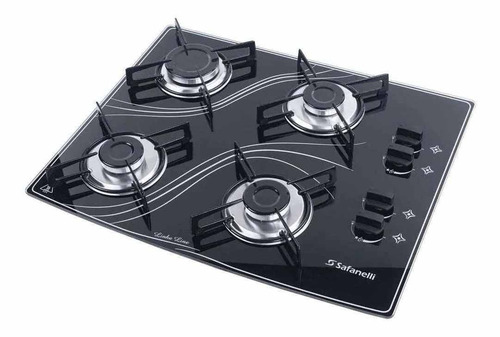 Imagem 3 de 5 de Fogao Cooktop 4 Bocas Lines Safanelli Bivolt Preto