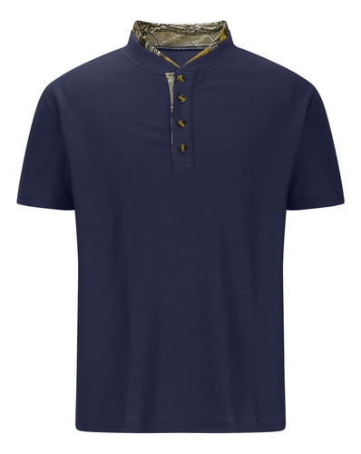 Camiseta Básica Casual Para Hombre Con Cuello Alto Y Cuello