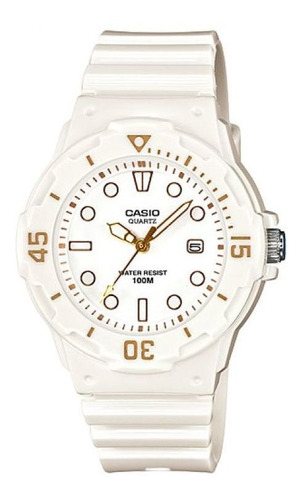 Reloj Mujer Casio Lrw-200h-7e2v Análogo Retro / Color de la correa Blanco Color del bisel Dorado Color del fondo Blanco