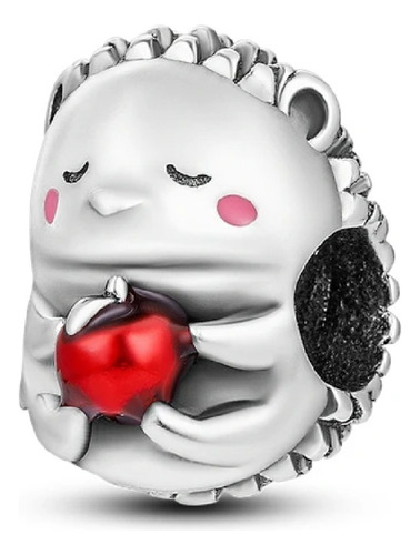 Charm Erizo De Tierra Tierno Manzana Plata 925 Silver Heart