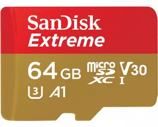 Sandisk 64gb Extreme Uhs-i Microsdhc A1/uhs-i/v30/u3 Sdsqxah