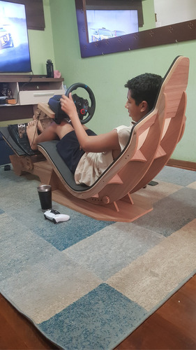 Cockpit Simulador Completo G29 Suporte Volante Assento Pedal Cor Mdf Madeirado