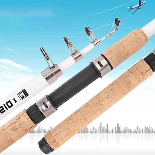 Caña Telescopica 3.6m Mango Corcho Pesca Pejerrey Mar Negro