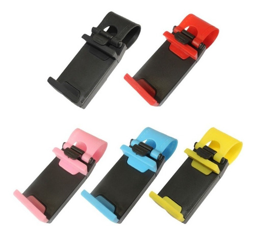 Soporte Universal Clip Celular Volante Auto Y Bici - Negro - Envío Gratis